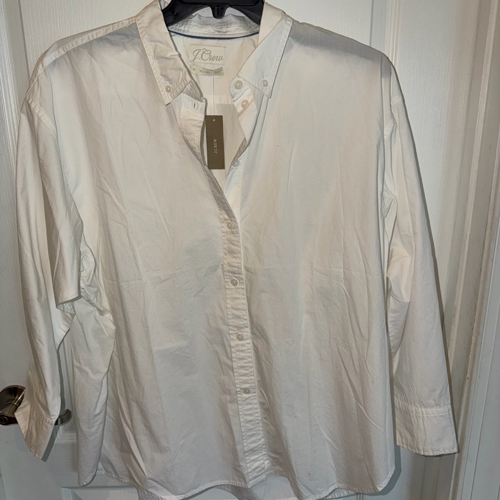 J. Crew NWT White Relaxed Button-Down Shirt